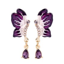 Beautiful Half Butterfly Purple Earrings - £5.59 GBP