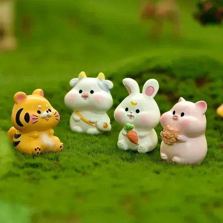 Zodiac Signs Figurine Micro Landscape Diy Home Decor Rabbit Miniature Fairy - £10.13 GBP