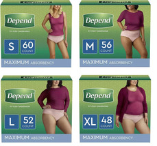 Depend Fresh  Small Women&#39;s Incontinence Underwear Maximum 60 Count open... - £23.14 GBP