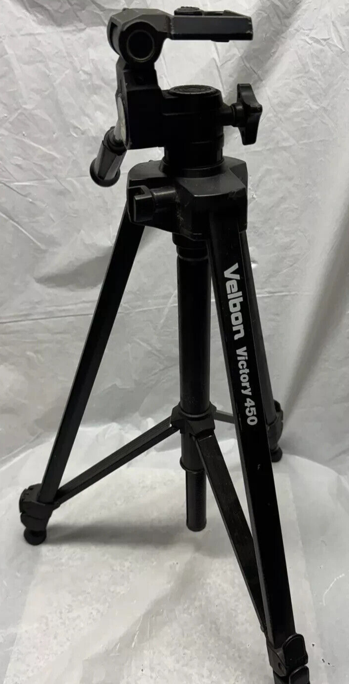 Velbon Victory 450 Camera Photo Video Tripod Adjustable Legs Swivel Head - $18.81