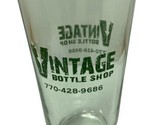 Vintage Bottle Shop Pint Glass Standard 16 oz Pint Glass with Green Print - $14.54
