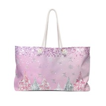 Personalised/Non-Personalised Weekender Bag, Pink Christmas, Large Weekender Bag - £39.27 GBP