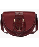Fossil Harwell Small Flap Crossbody Bag Dark Red Leather and Suede ZB193... - £70.04 GBP
