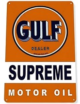 Gulf Supreme Motor Oil Vintage Novelty Metal Sign 5.5&quot; x 8&quot; Wall Art - £5.39 GBP