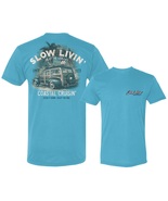 Slow Livin&#39; Enjoy the Ride Coastal Cruisin&#39; Blue Cotton T-Shirt - $24.99