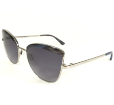 Isaac Mizrahi Sunglasses IM30262 GU Silver Gray Horn Cat Eye Frames Blue Lenses - £29.89 GBP