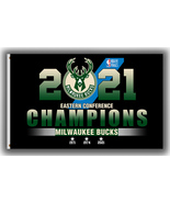 Milwaukee Bucks Eaestern Conference Champions 2021 Flag 90x150cm3x5ft Be... - £11.68 GBP