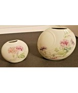 Pair of TOYO Morning Glory Floral Vases. 6” &amp; 4&quot; Design by Magie. Made i... - £10.65 GBP