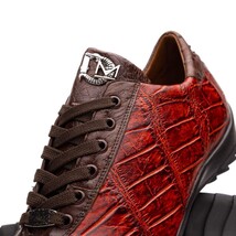 Hand painted big block alligator scales Sneaker Shoes Saulo Cognac image 3