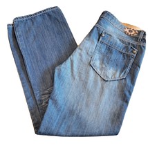 Do Denim Distressed Blue Jeans Tag 38 x 32 Medium Wash Straight Leg - £22.11 GBP