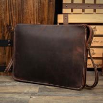 Vintage Crazy Horse Leather men&#39;s clutch bag Genuine leather men envelop... - £132.20 GBP