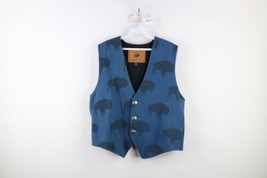 Vintage 90s Streetwear Womens 2XL Wool Buffalo Western Button Vest Jacket USA - £45.88 GBP