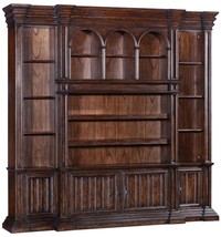 Entertainment Unit Center Cathedral Old World Solid Wood, Dark Rustic Pecan - £7,289.32 GBP