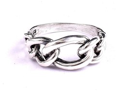 Sólido 925 Plata de Ley Hecho a Mano Cadena Forma Anillo Mujer Informal Ropa - £42.68 GBP+