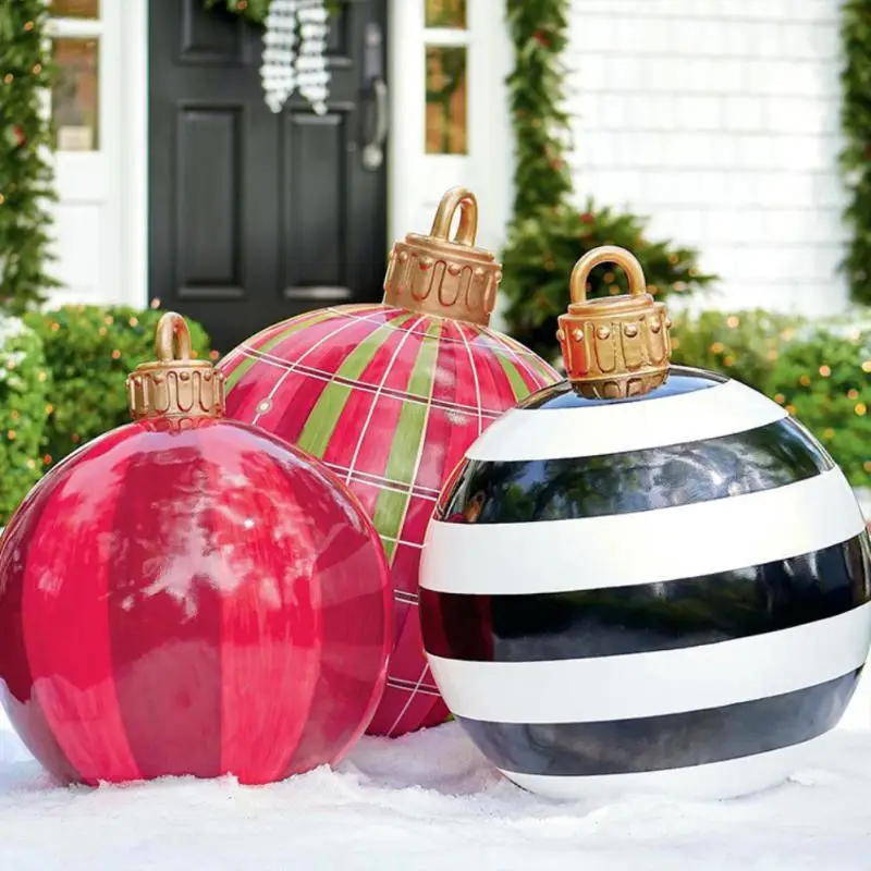60CM Outdoor Christmas Inflatable Decorated Ball PVC Giant Big Ball Xmas Tree - £16.03 GBP+