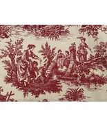Waverly Country Life Country Weekend Red Toile Fabric Provincial 51” Wid... - $81.33 CAD
