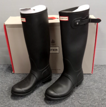Hunter Women&#39;s Original Tall Rain Boots Matte Black WFT1000RMA - Size US 9.0 - £80.29 GBP