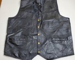 Navarre Leather Co Italian Stone Design Vest Mens XL Black Genuine Leather - $23.71