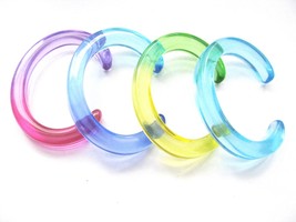 Small Size Choice Of color translucent open cuff Resin Bangle Bracelet for Women - £13.55 GBP