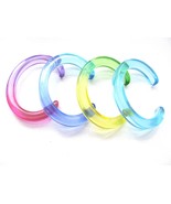 Small Size Choice Of color translucent open cuff Resin Bangle Bracelet f... - $321.23 MXN