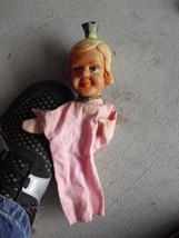 Unusual Vintage Vinyl and Cloth Blonde Character Girl Hand Puppet LOOK - £14.75 GBP