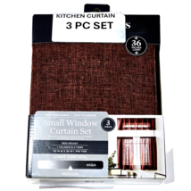 Better Homes &amp; Gardens Small Window Curtain Set Rod Pocket Valance 2 Tie... - $25.99
