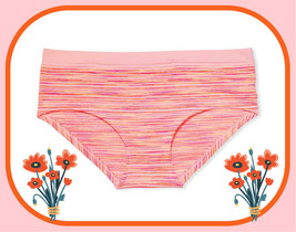 XL  Peach Coral Yellow Stripe Seamless Victorias Secret Hipster Hiphugge... - £8.68 GBP