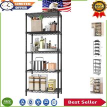 Heavy-Duty 5-Tier Wire Shelving Unit for Kitchen, Laundry &amp; Living Room ... - $2,027.66 MXN