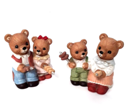 HOMCO Porcelain Bear Figurines Mama Papa Bear and Boy Girl Bear #1446 - £8.26 GBP