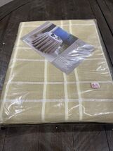 Vintage KEMP &amp; BEATLEY Tan  Window Pane Tablecloth 60 X 88 Polyester Acr... - €33,99 EUR