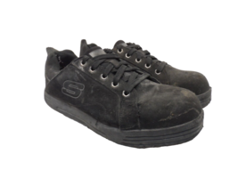 Skechers Men&#39;s Steel Toe Steel Plate Skate Safety Work Shoes 99992001 Black 12M - £30.36 GBP