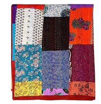 Generic Patchwork Quilt Bohemian Kantha Quilt Handmade Vintage Silk Quil... - $47.03