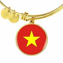 Unique Gifts Store Vietnamese Flag - 18k Gold Finished Bangle Bracelet - £47.91 GBP