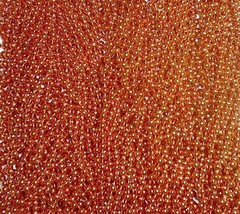 12 Orange Round Mardi Gras Beads Necklaces Party Favors 1 dozen Lot - £3.91 GBP