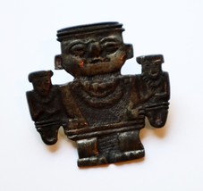 Vintage Inca Idol Brooch Pin Maybe Sterling Two Small Figures Peruvian S... - $64.35