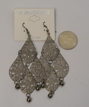 Fashion Earrings Silver Teardrops Earrings Beads Drop Dangle Hook Fasteners  - £6.38 GBP