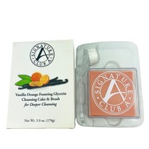 Signature Club A Vanilla Orange Foaming Glycerin Cleansing Cake &amp; Brush NEW - $371.75 MXN