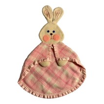 Vintage Fisher Price Plaid Pink Bunny Rabbit Lovey Baby Security Blanket 1979 - £103.91 GBP