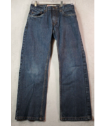 Levi&#39;s 505 Jeans Boys 16 Blue Denim 100% Cotton Flat Front Straight Leg ... - $34.22