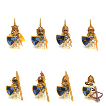 8PCS Custom Skeleton Golden Knights with Crown Shield Minifigures Toys - £12.70 GBP