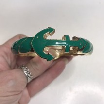 Vintage Green Enamel Anchor Clamper Bracelet - £14.14 GBP