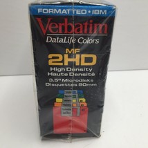 Verbatim Formatted 3.5&quot; IBM Computer Microdisks Data Life Colors MF 2HD 10 Pack - £15.94 GBP