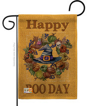 Happy Boo Day Burlap - Impressions Decorative Garden Flag G191028-DB - £18.46 GBP