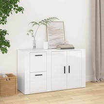 Sideboard High Gloss White 100x33x59.5 cm Engineered Wood - £62.08 GBP