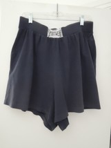 Ladies Shorts Size M Navy Blue Cotton Blend Relaxed Fit by DANSKIN Sportswear - £6.59 GBP