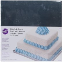 Wilton Silver Foiled 14-Inch Wrapped Bases for Cakes, 2 Count - £38.63 GBP