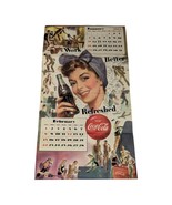 Coca Cola Sign 1953 Calendar January February U.S Military Woman Empower... - $105.74 CAD