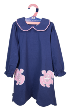 Simply Southern Toddler 12-18 mo Navy Blue Dress with Pink Turtle Appliq... - $20.57