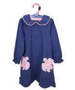 Simply Southern Toddler 12-18 mo Navy Blue Dress with Pink Turtle Appliq... - £16.14 GBP