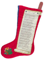 Christmas Stocking Santa Reindeer Twas the Night Before Handmade  - £19.26 GBP